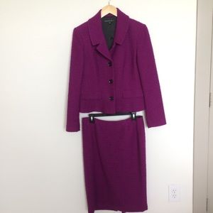 Lafayette 148 Blazer Skirt Suit Set Purple EUC